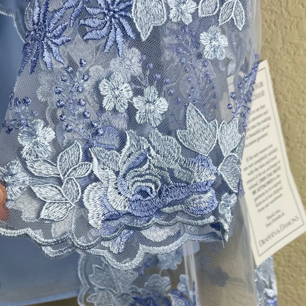 Alex Evenings blue embroidered lace twinset jacket and camisole size XL - Picture 3 of 7